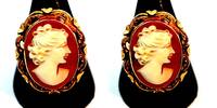 585 Gold Ring mit Gemme Stein, 3,8g, Ringgröße 56 -
