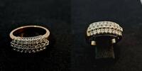 585 Gold Ring mit vielen Diamanten, Ringgröße 62 -