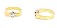 585 Gold 585 Gold Ring mit 0,75Karat Diamant Ringgröße 55 -