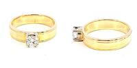585 Gold 585 Gold Ring mit 0,8Karat Diamant Ringgröße 67 -