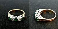 585 Gold Ring mit Diamanten und Smaragde, Ringgröße 51-52 -