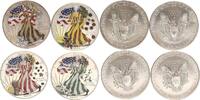 USA 4x 1 Dollar Liberty 4 Jahreszeiten coloriert -