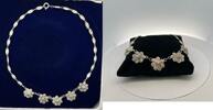Deutschland Silber, Original Fahrner Schmuck-Kette Collier Jugendstil, Blumen Filigran-exklusiv! -