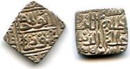 Mittelalter Large square silver tanka of Mahmud Shah (1436-1468), dated 855 AH / 1450 AD, Ha -