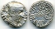 Mittelalter AR drachm of Rudrasena I (199-222 AD), Mint A, 218 AD, Western Satraps, India -