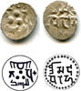 Mittelalter Silver damma of governor Asad, bilingual type with Arabic and Brahmi inscription -