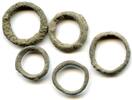 Mittelalter bronze Lot of 5 ancient Celtic ring money pieces from Hungary, ca.800-500 BC -