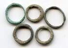 Mittelalter bronze Lot of 5 ancient Celtic ring money pieces from Hungary, ca.800-500 BC -