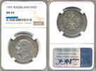 YUGOSLAVIA 20 Dinara 1931 Alexander I NGC MS 63 303.43 £  +  15.61 £ shipping