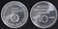DDR Materialprobe 25 Jahre DDR 10 Mark 1974 st