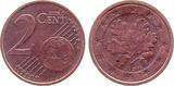 Deutschland 2 Cent 2 C verdrehte Sterne 2002J, mit geringsten Berührungen UNC-