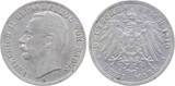 Deutschland  3 Mark Baden 1910 G ss/vz beginnende Patina Friedrich VF/EF