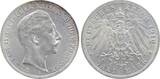 Deutschland  3 Mark Preussen 1910 A minimale Krätzerchen J 103 Wilhelm II UNC-