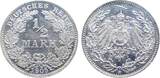 Deutschland  1/2 Mark 1905 D vz/st J 016 UNC-