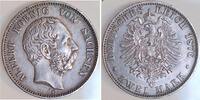 Deutschland 2 Mark 2 Mark Sachsen 1876 E J 121 VZ+, TOP, schöne Patina Albert -