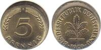 Deutschland 5 Pfennig Fehlprägung 5 Pfennig 1950 F dezentriert geprägt 15% -