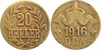 Deutschland 20 Heller 20 Heller DOA 1916T J 724B Lichterader Prägung -