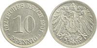 Kaiserreich 1901F 10 Pfennig 1901F vz/stgl