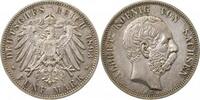 Deutschland 5 Mark 5 Mark Albert Sachsen 1893 Eschöne Patina vorzüglich+ J 125 Albert -