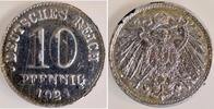 Deutschland 10 Pfennig Probe 10 Pfennig 1921 Zink/Alu platt. 2kl. Kerben am Rand -