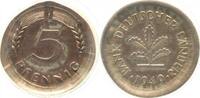 Deutschland 5 Pfennig Proben 5 Pfennig 1949J VS & RS auf Silber Ronde 2 Stück -