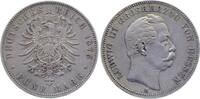 Deutschland 5 Mark 5 Mark 1875 H Ludwig von Hessen sehr schön/vorzüglich Patina Ludwig III -