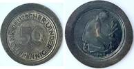 Deutschland 50 Pfennig Probe 50 Pfennig Ronden Messing 1949J, BDL, Vorder- und -