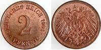 Deutschland 2 Pfennig 2 Pfennig 1904A stgl EA, PP ähnlich, absolut TOP ! -