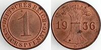 Deutschland 1 Reichspfennig 1 Reichspfennig 1936D stgl J 313 -