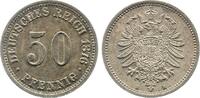 Deutschland 50 Pfennig 50 Pfennig 1876 B f.prfr/f.stgl J 007 attraktive Patina -