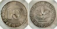 Deutschland 10 Pfennig Aluminium Probe 10 Pfennig 1950 F mit kleinem Loch 1,2 g -
