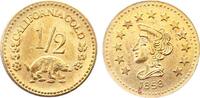 USA 1/2 Dollar California Gold 1858, ca. VZ, USA,1/2 Dollar Coronet Kopf -