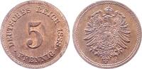 Deutschland 5 Pfennig Probe 5 Pfennig 1888 A Kupfer Herrlich prägefrisch -