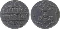 Deutschland 10 Pfennig 10 Pfennig Danzig 1923 sehr schön J D 05 Wappen -