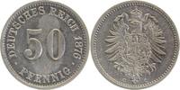 Deutschland 50 Pfennig 50 Pfennig 1876 C f vz J 007 leichte bläuliche Patina -
