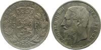Belgien 5 Franken 5 Franken/ Francs 1868 minimaler Randfehler Belgien Leopold II -