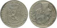 Niederlande 1 Gulden 1 Gulden 1908 ss mit Krätzerchen Wilhelmina -