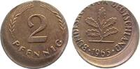 Deutschland 2 Pfennig Fehlprägung 2 Pfennig 1965 J dezentriert 15% J 381 -