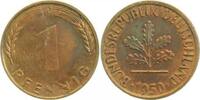 Deutschland 1 Pfennig Fehlprägung 1 Pfennig 1950 J RS doppelt geprägt! J 380 -
