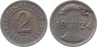 Deutschland 2 Pfennig Fehlprägung 2 Pfennig 1924 F Stempelbruch und Risse! J 307 -