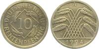 Deutschland 10 Pfennig 10 Reichspfennig 1924 A vz/ss J 317 -