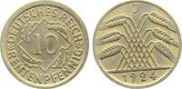 Deutschland 10 Pfennig 10 Reichspfennig 1924 J vz J 317 -