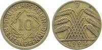 Deutschland 10 Pfennig 10 Reichspfennig 1924 J vz/ss J 317 -
