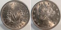 USA 5 Cent 5 Cents USA 1885 ohne Münzzeichen ca. MS64/65 Liberty Nickel -