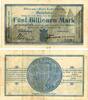Deutschland 5 Billionen Mark 5 Billionen Mark Crailsheim 1923 Notgeld gebraucht selten -