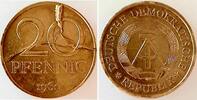 Deutschland 20Pfennig 20 Pfennig 1969 DDR, mit total verrissenen Stempel geprägt -