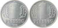 Deutschland 1 Pfennig Probe 1 PFENNIG DDR 1975 A Wertseite x 2 geprägt -