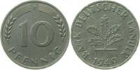 Deutschland 10 Pfennig Probe 10 Pfennig 1949 F Zink J 378 zaponiert -