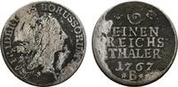 BRANDENBURG-PREUSSEN 1/6 Taler 1767 B - Breslau Friedrich II., der Große, 1740-1786. F-VF