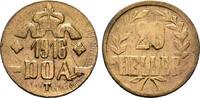 DEUTSCHE KOLONIEN 20 Heller 1916, T. Vorzüglich + 130.04 £  +  8.67 £ shipping